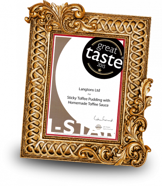 Great Taste Award 2015 - Langtons Ltd. for Sticky Toffee Pudding with Homemade Toffee Sauce